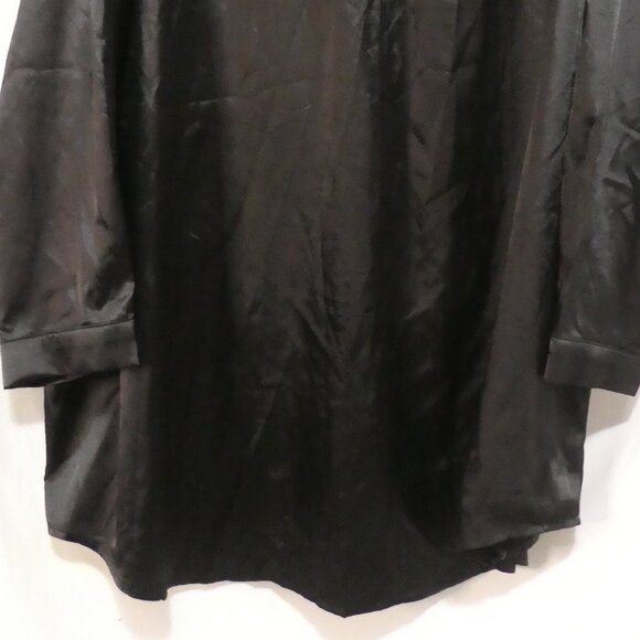 PRETTYLITTLETHING | size 18 | Elegant Black Satin Button-Up Top - Picture 13 of 14